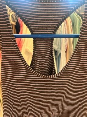 lululemon athletica Black & Pink Striped Racerback Tank